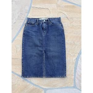 GAP Denim Y2K Skirt Womens 6 Stretch Front Slit Career Work Casual Summer 2002
